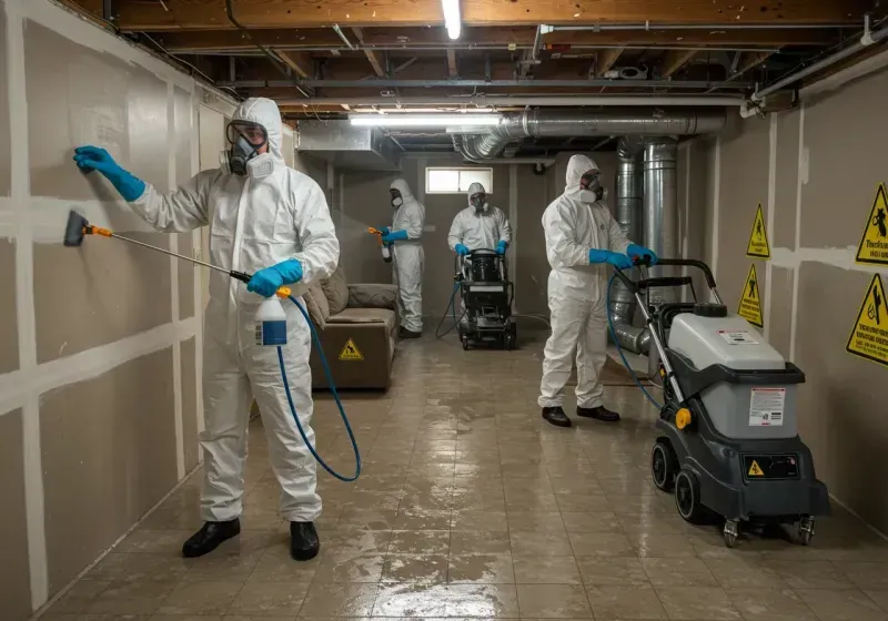 Basement Moisture Removal and Structural Drying process in Ogunquit, ME